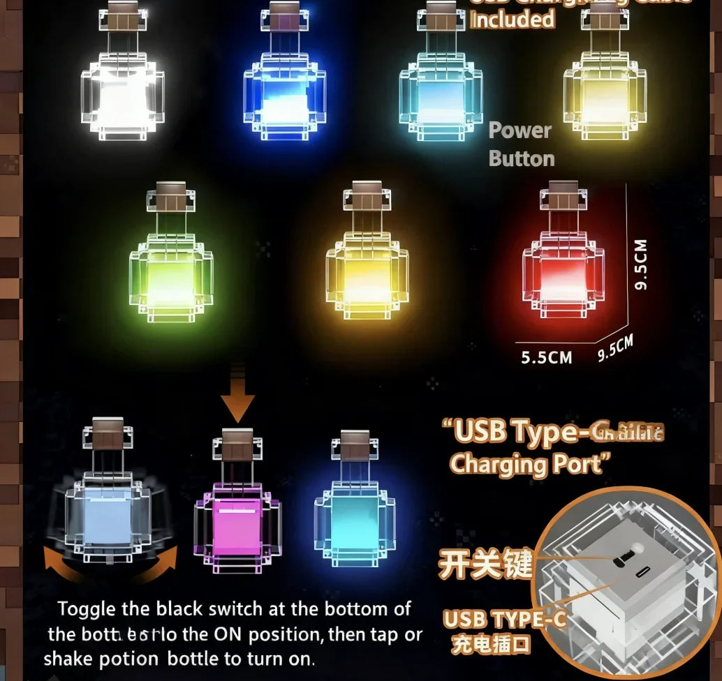Poción RGB Pixel Retro Recargable