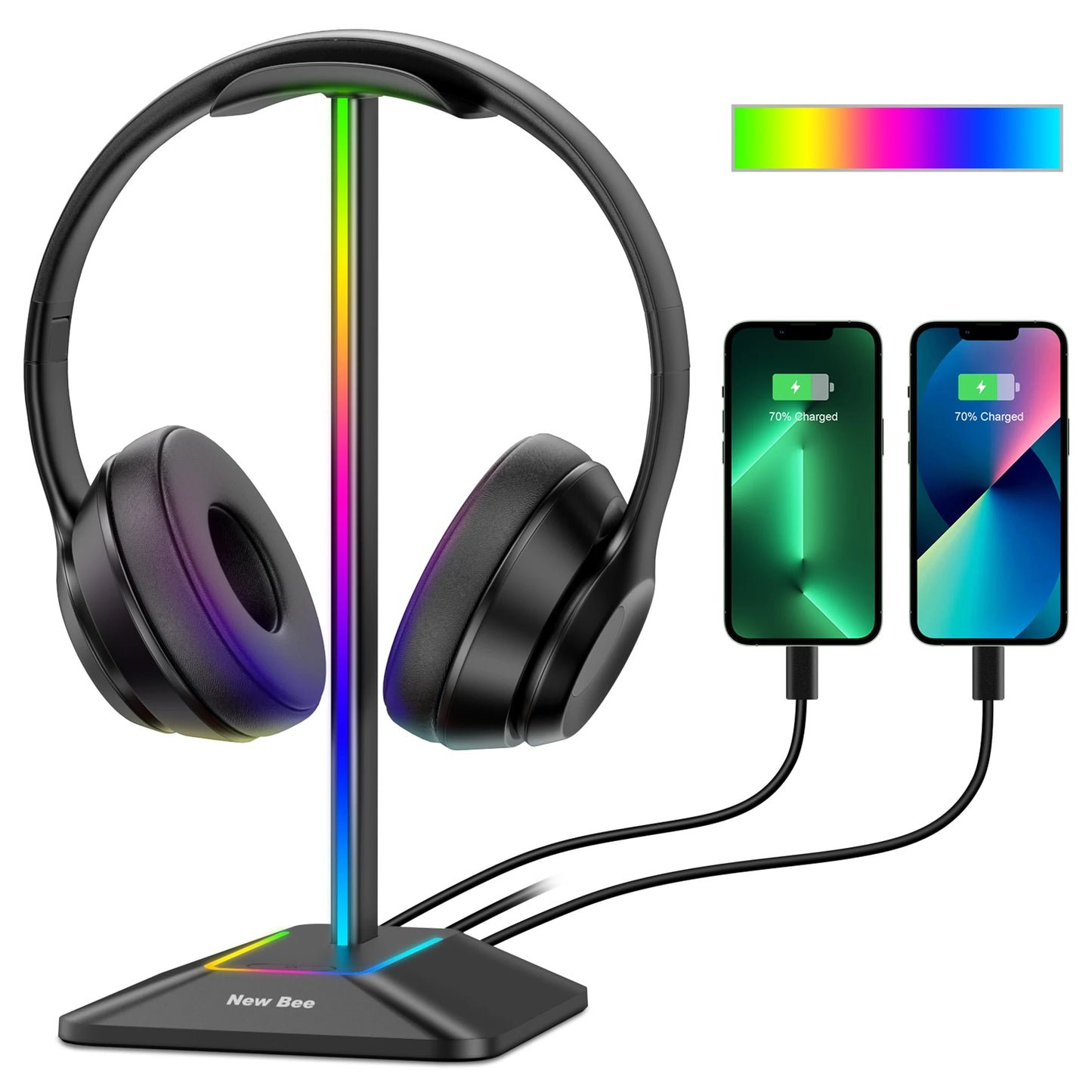 Soporte RGB para Audífonos con 7 Colores LED