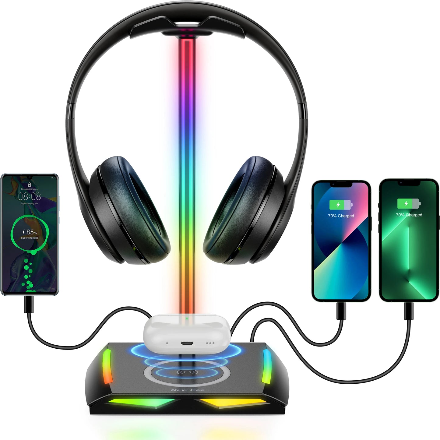 Soporte RGB para Audífonos con 7 Colores LED