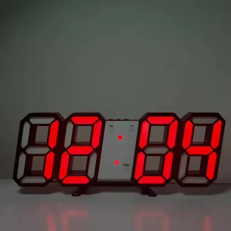 Reloj LED Digital 3D de Escritorio y Pared